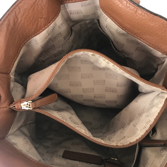 MK LG Luggage Tan Leather Hamilton Tote Satchel - Picture 7 of 10